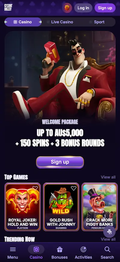 CasinoBossy - Online Casino ohne KYC